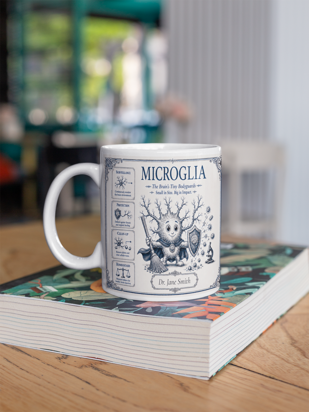 Microglia Mug – Personalized Neuroscience Inspired Ceramic Coffee Mug (11 oz)