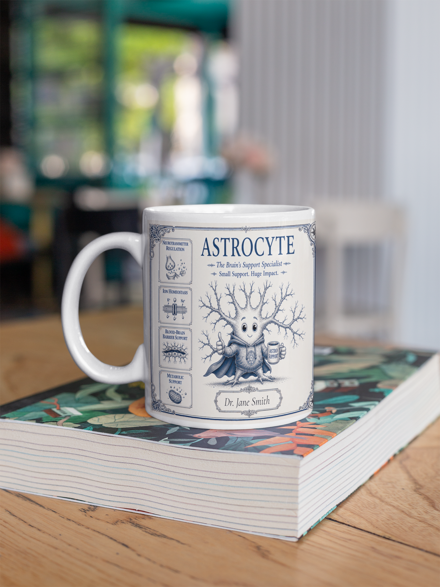 Astrocyte Mug – Personalized Neuroscience Inspired Ceramic Coffee Mug (11 oz)