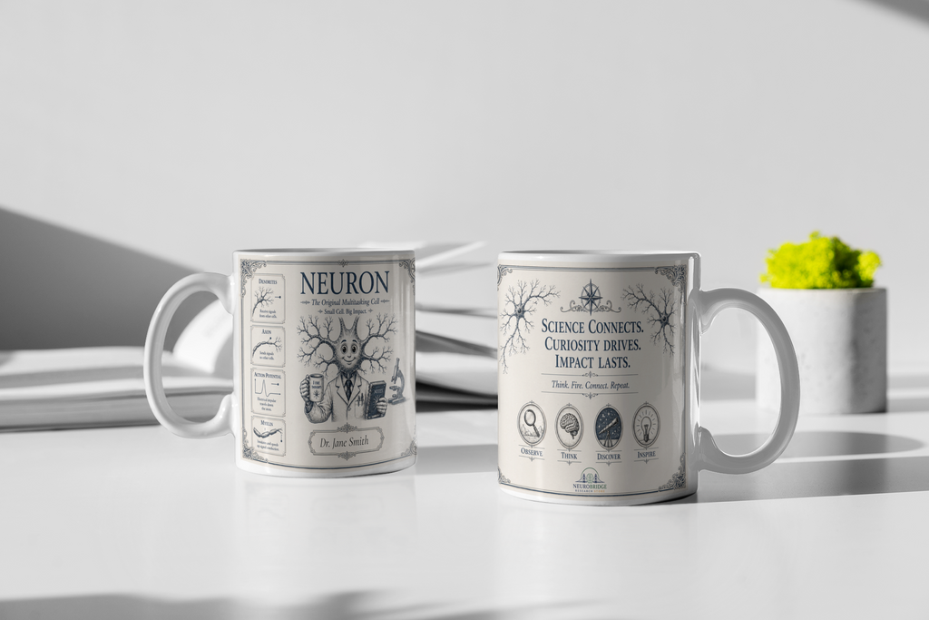 Neuron Mug – Personalized Neuroscience Inspired Ceramic Coffee Mug (11 oz)