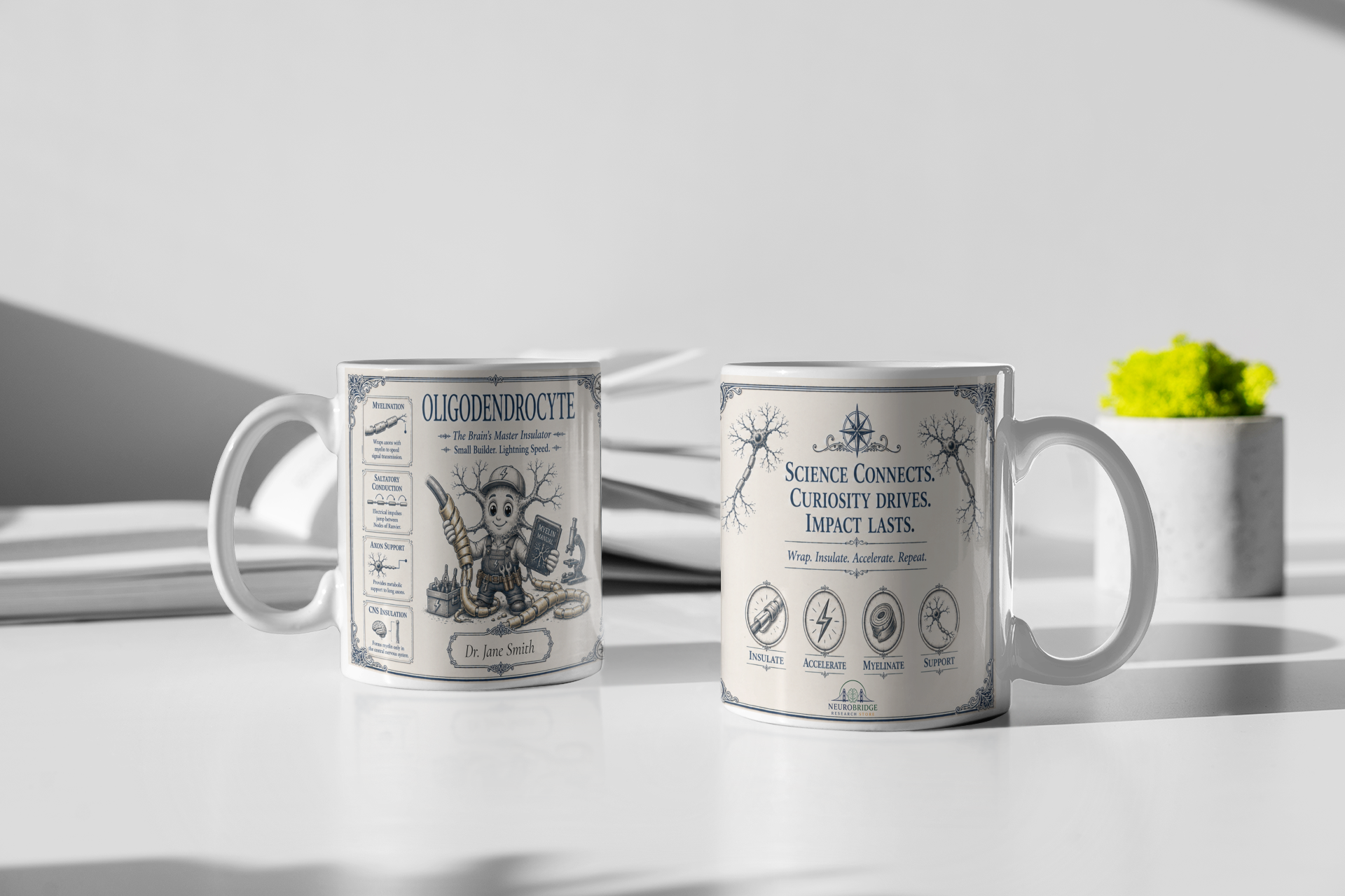 Oligodendrocyte Mug – Personalized Neuroscience Inspired Ceramic Coffee Mug (11 oz)