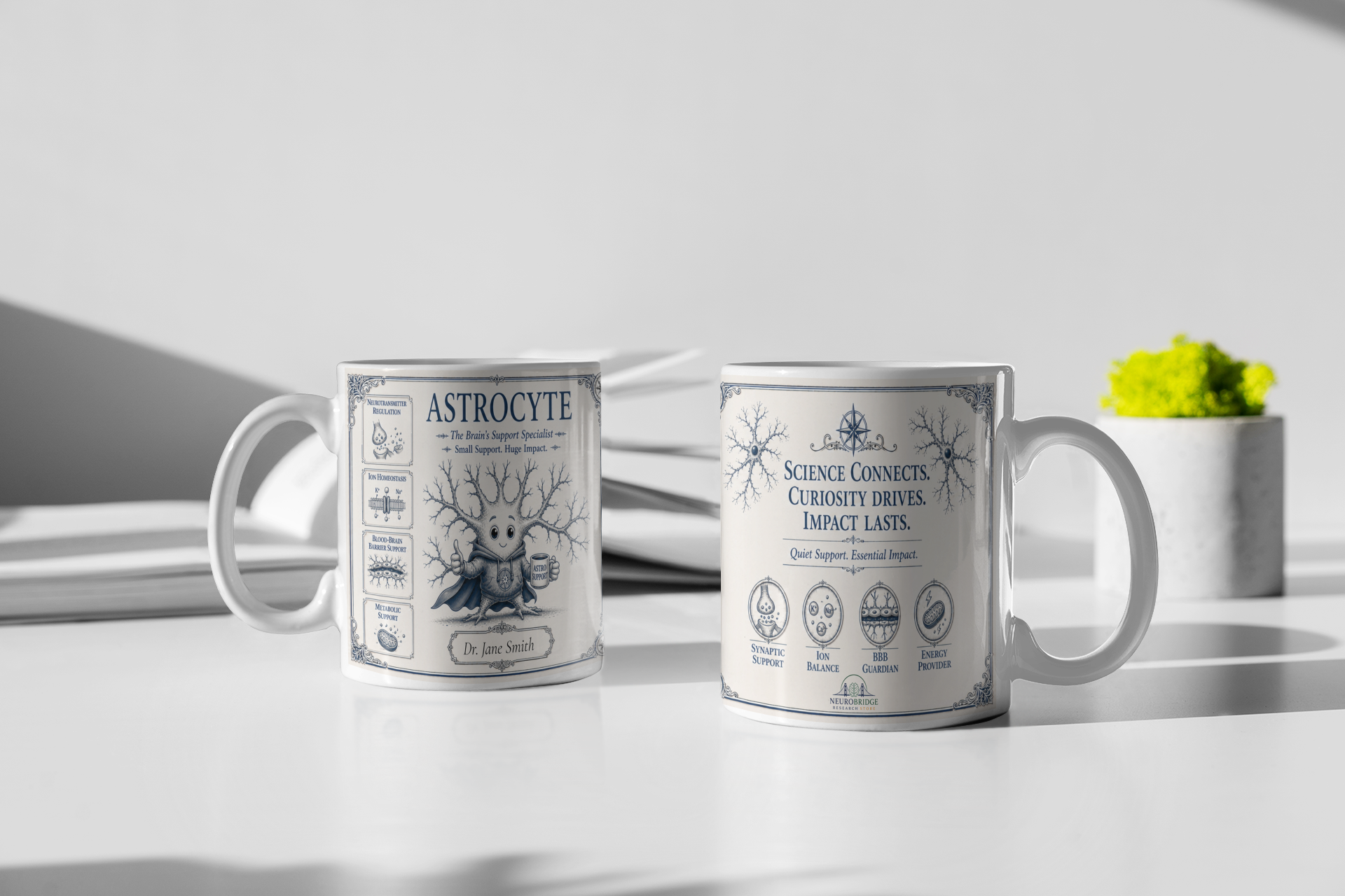 Astrocyte Mug – Personalized Neuroscience Inspired Ceramic Coffee Mug (11 oz)