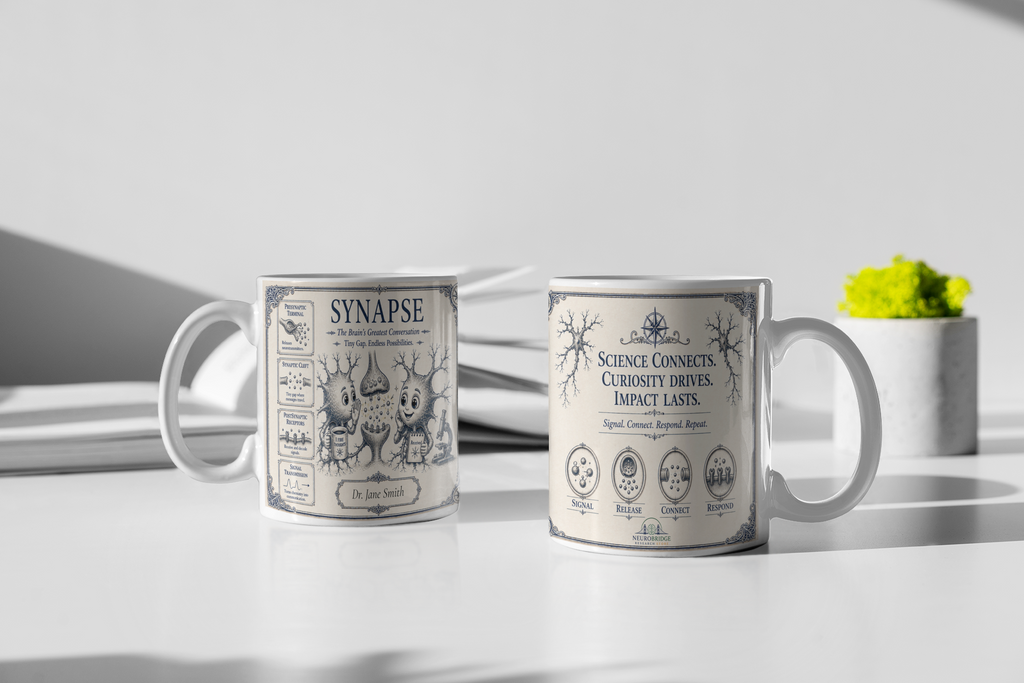 Synapse Mug – Personalized Neuroscience Inspired Ceramic Coffee Mug (11 oz)