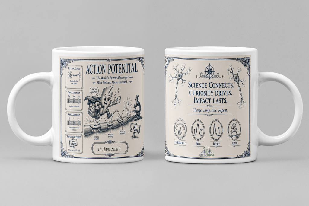 Action Potential Mug – Personalized Neuroscience Inspired Ceramic Coffee Mug (11 oz)