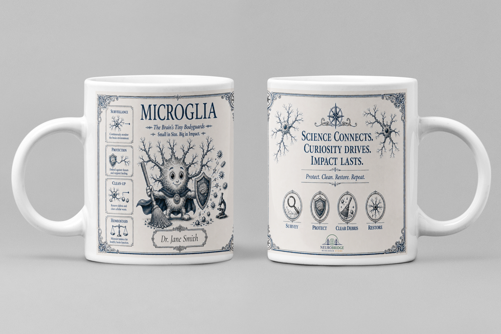 Microglia Mug – Personalized Neuroscience Inspired Ceramic Coffee Mug (11 oz)