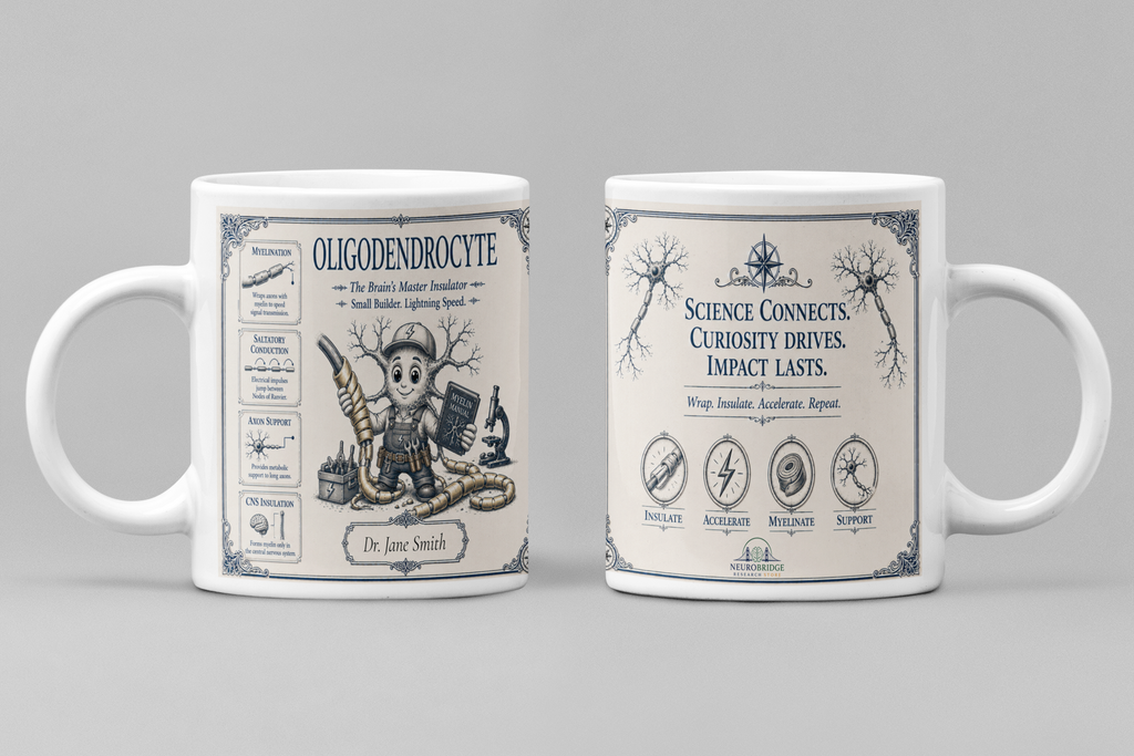 Oligodendrocyte Mug – Personalized Neuroscience Inspired Ceramic Coffee Mug (11 oz)